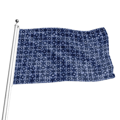 Shibori Floral Pattern Print Flag