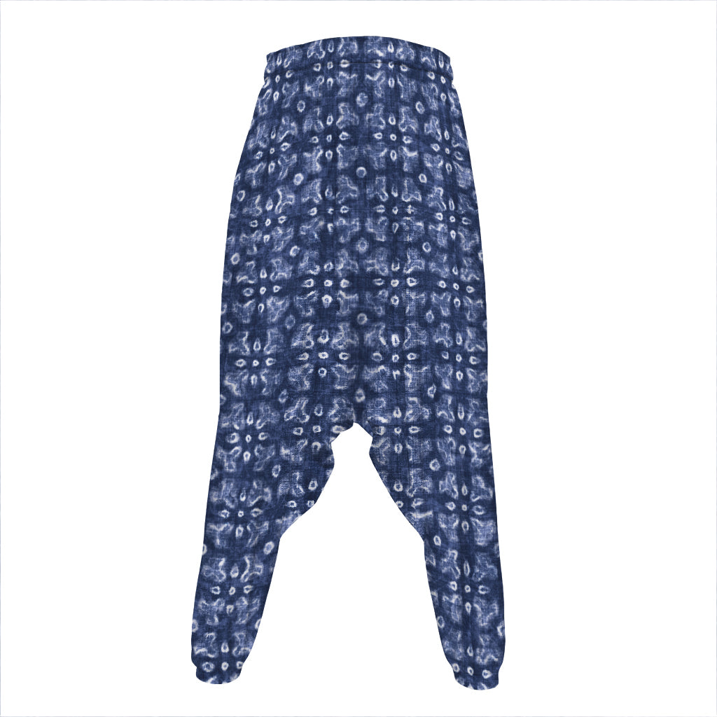 Shibori Floral Pattern Print Hammer Pants