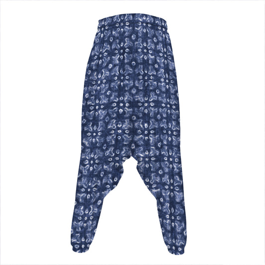 Shibori Floral Pattern Print Hammer Pants