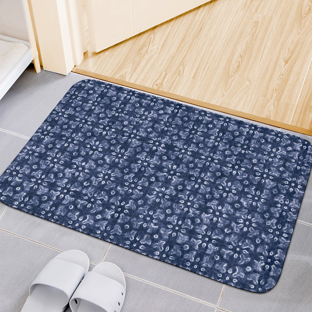 Shibori Floral Pattern Print Indoor Door Mat
