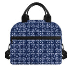 Shibori Floral Pattern Print Insulated Lunch Bag