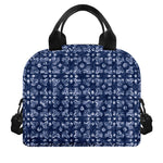 Shibori Floral Pattern Print Insulated Lunch Bag