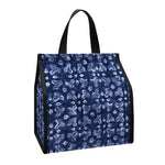 Shibori Floral Pattern Print Insulated Lunch Tote