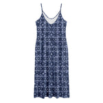 Shibori Floral Pattern Print Jersey Midi Cami Dress