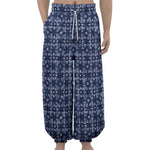 Shibori Floral Pattern Print Lantern Pants