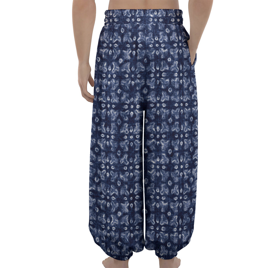 Shibori Floral Pattern Print Lantern Pants