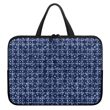 Shibori Floral Pattern Print Laptop Sleeve With Handle