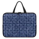 Shibori Floral Pattern Print Laptop Sleeve With Handle