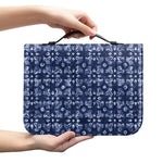 Shibori Floral Pattern Print Leather Bible Cover
