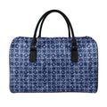 Shibori Floral Pattern Print Leather Duffel Bag