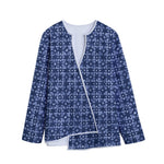 Shibori Floral Pattern Print Long Sleeve Short Coat