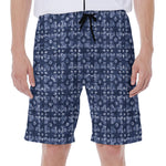 Shibori Floral Pattern Print Men's Beach Shorts