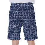 Shibori Floral Pattern Print Men's Beach Shorts