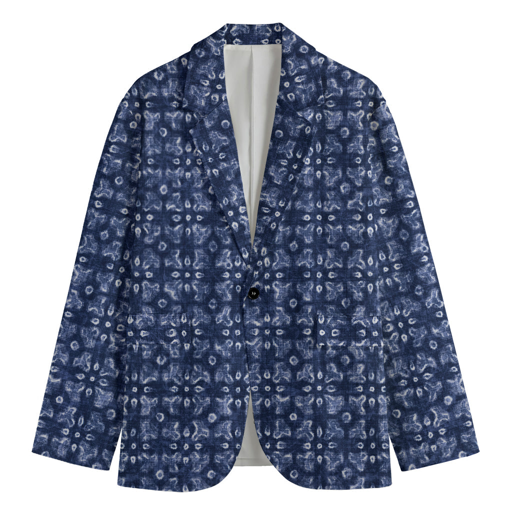 Shibori Floral Pattern Print Men's Blazer