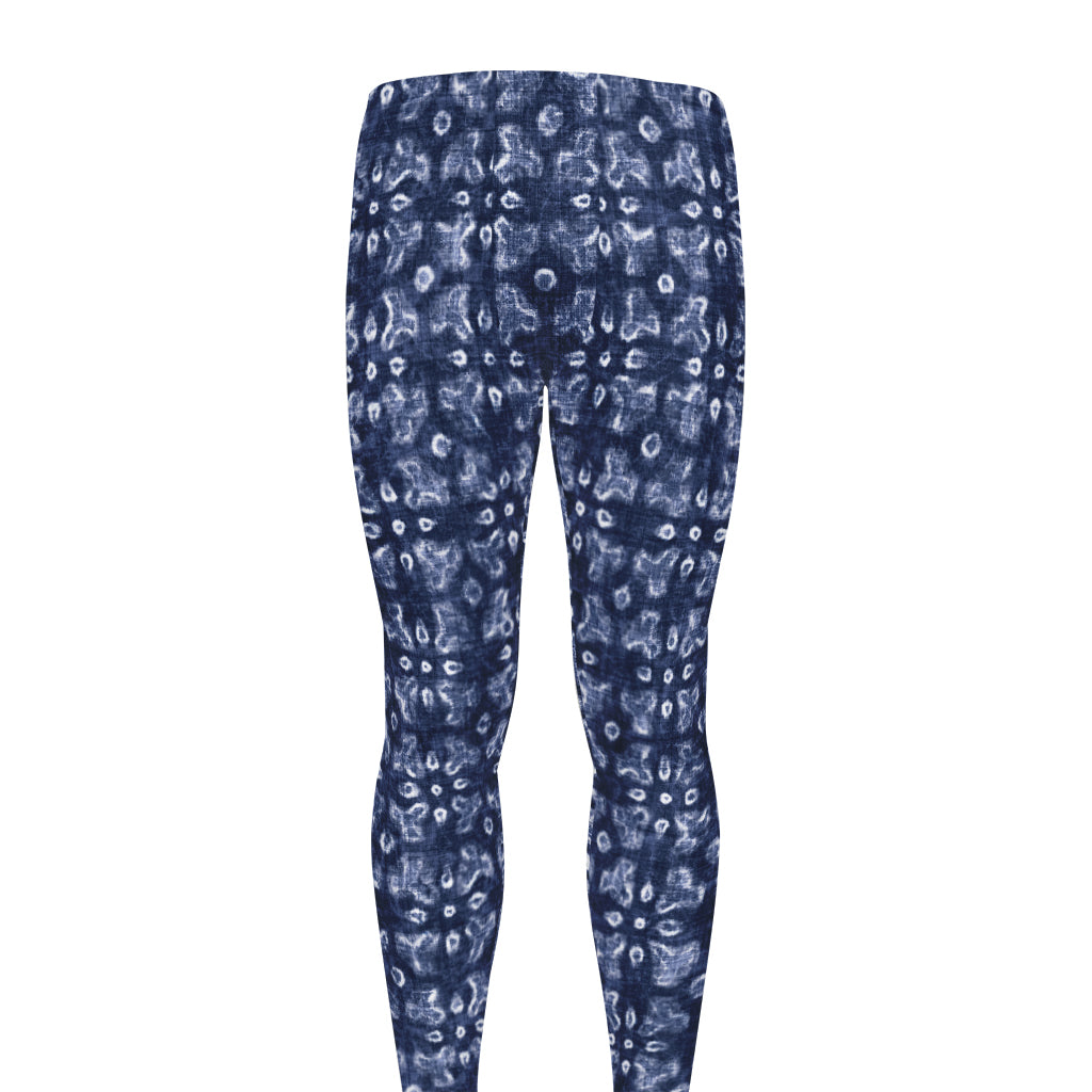 Shibori Floral Pattern Print Men's leggings
