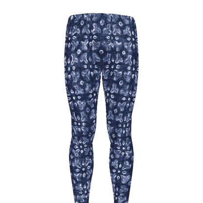 Shibori Floral Pattern Print Men's leggings