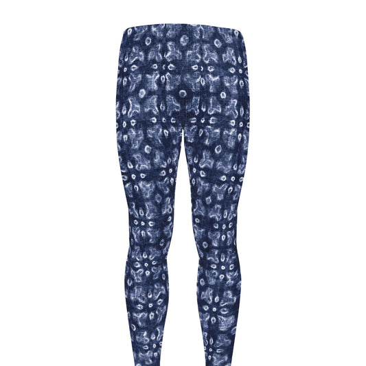 Shibori Floral Pattern Print Men's leggings