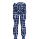 Shibori Floral Pattern Print Men's leggings