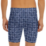 Shibori Floral Pattern Print Men's Long Boxer Briefs