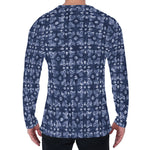 Shibori Floral Pattern Print Men's Long Sleeve T-Shirt