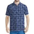 Shibori Floral Pattern Print Men's Polo Shirt