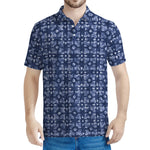 Shibori Floral Pattern Print Men's Polo Shirt