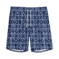 Shibori Floral Pattern Print Men's Athletic Shorts