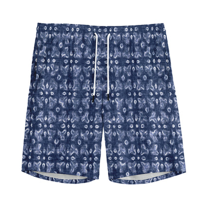 Shibori Floral Pattern Print Men's Sports Shorts