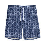 Shibori Floral Pattern Print Men's Sports Shorts