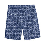 Shibori Floral Pattern Print Men's Sports Shorts