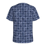Shibori Floral Pattern Print Men's Sports T-Shirt