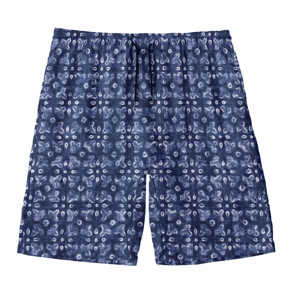 Shibori Floral Pattern Print Men's Swim Trunks