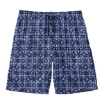 Shibori Floral Pattern Print Men's Swim Trunks