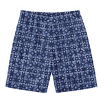 Shibori Floral Pattern Print Men's Swim Trunks