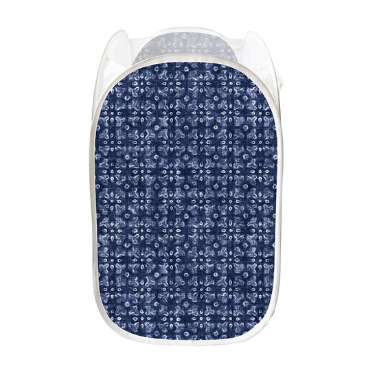 Shibori Floral Pattern Print Mesh Laundry Hamper