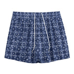 Shibori Floral Pattern Print Mesh Shorts