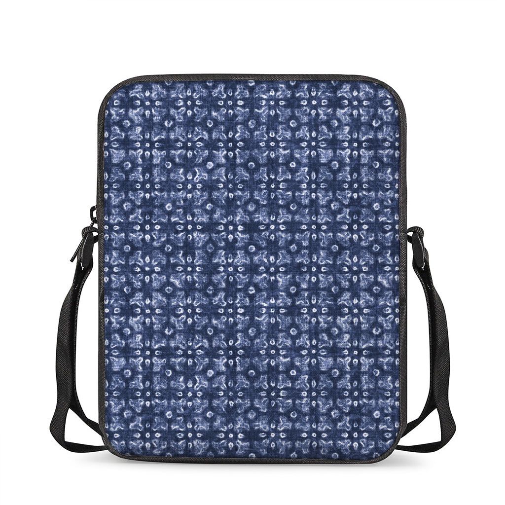 Shibori Floral Pattern Print Rectangular Crossbody Bag