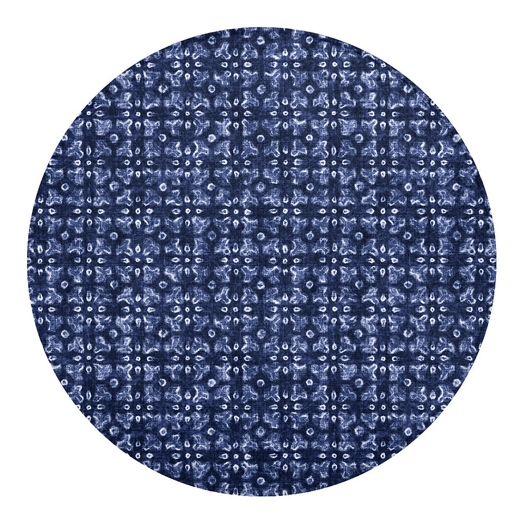 Shibori Floral Pattern Print Round Blanket