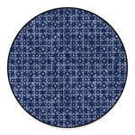 Shibori Floral Pattern Print Round Floor Mat
