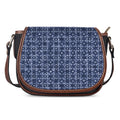 Shibori Floral Pattern Print Saddle Bag