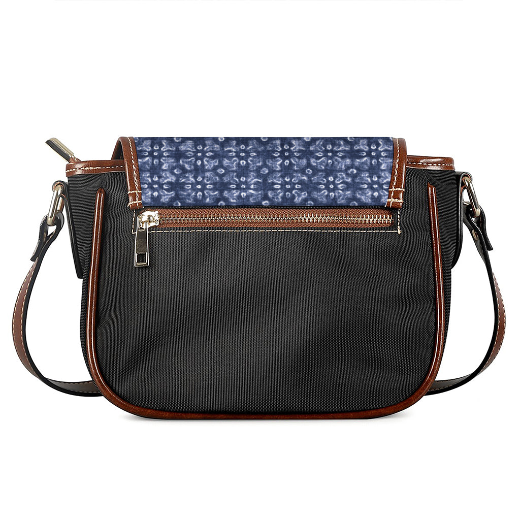 Shibori Floral Pattern Print Saddle Bag