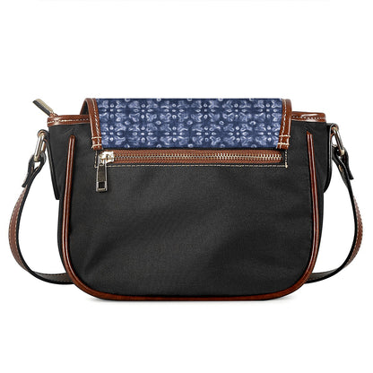Shibori Floral Pattern Print Saddle Bag