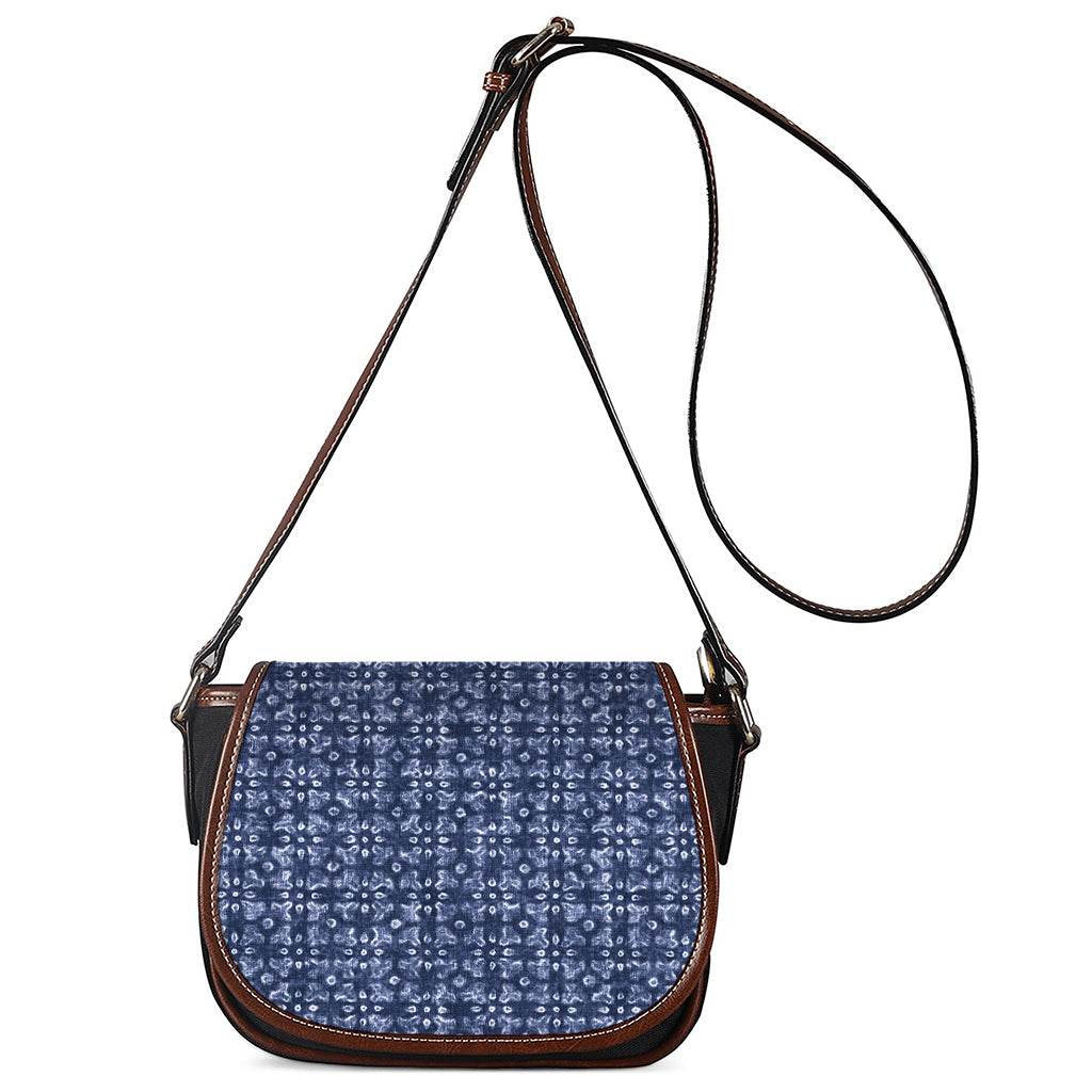 Shibori Floral Pattern Print Saddle Bag