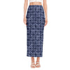 Shibori Floral Pattern Print Side Slit Maxi Skirt