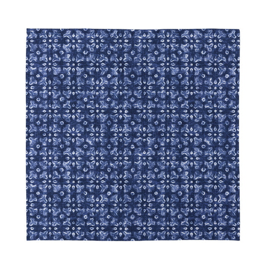 Shibori Floral Pattern Print Silk Bandana