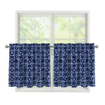 Shibori Floral Pattern Print Tier Curtains