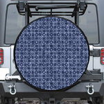 Shibori Floral Pattern Print Tire Cover