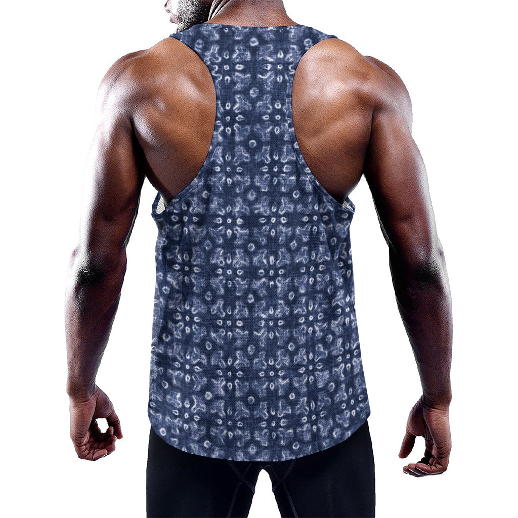 Shibori Floral Pattern Print Training Tank Top