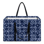 Shibori Floral Pattern Print Utility Tote Bag