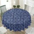 Shibori Floral Pattern Print Waterproof Round Tablecloth